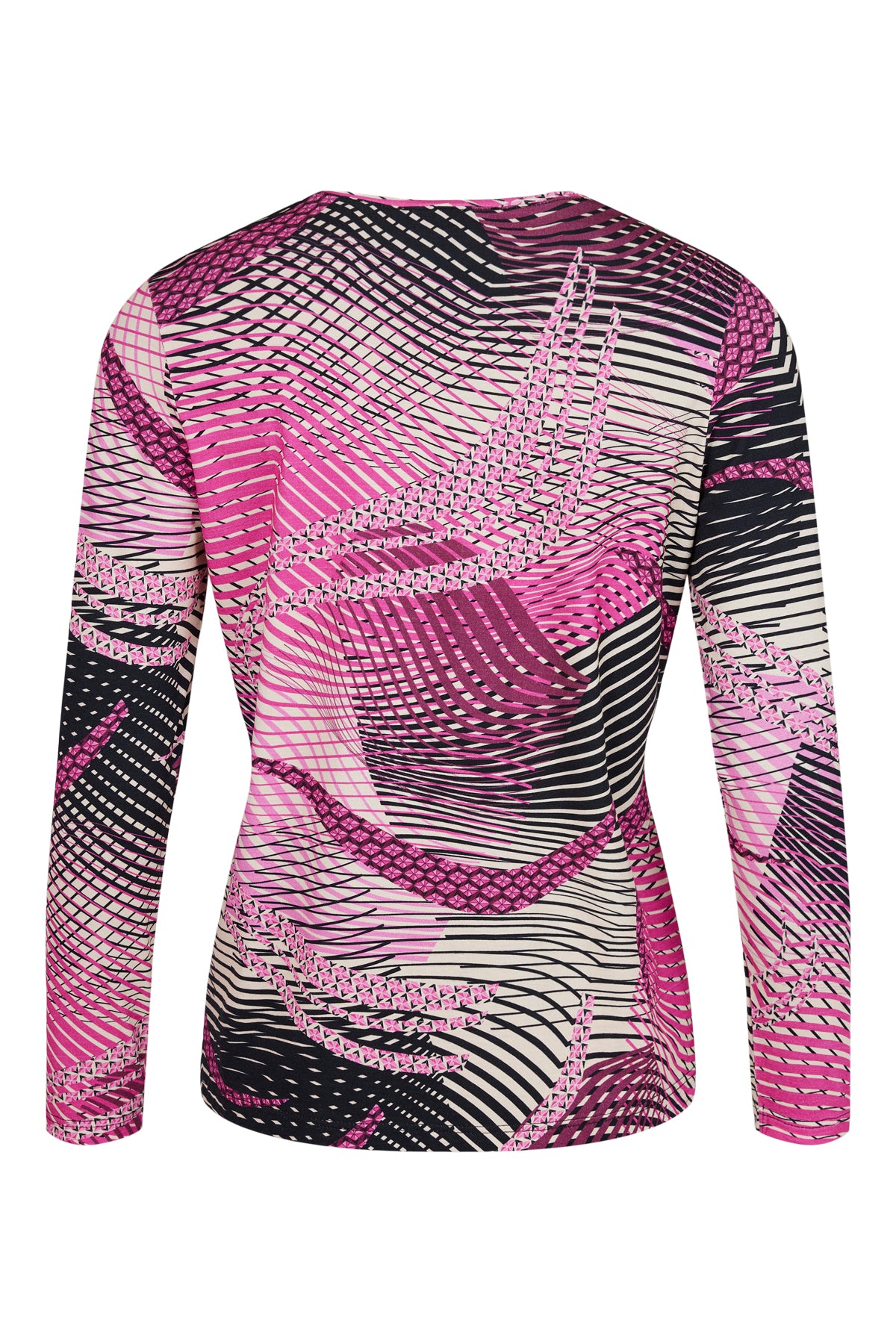 Sunday Pink and Black Swirl Effect Top