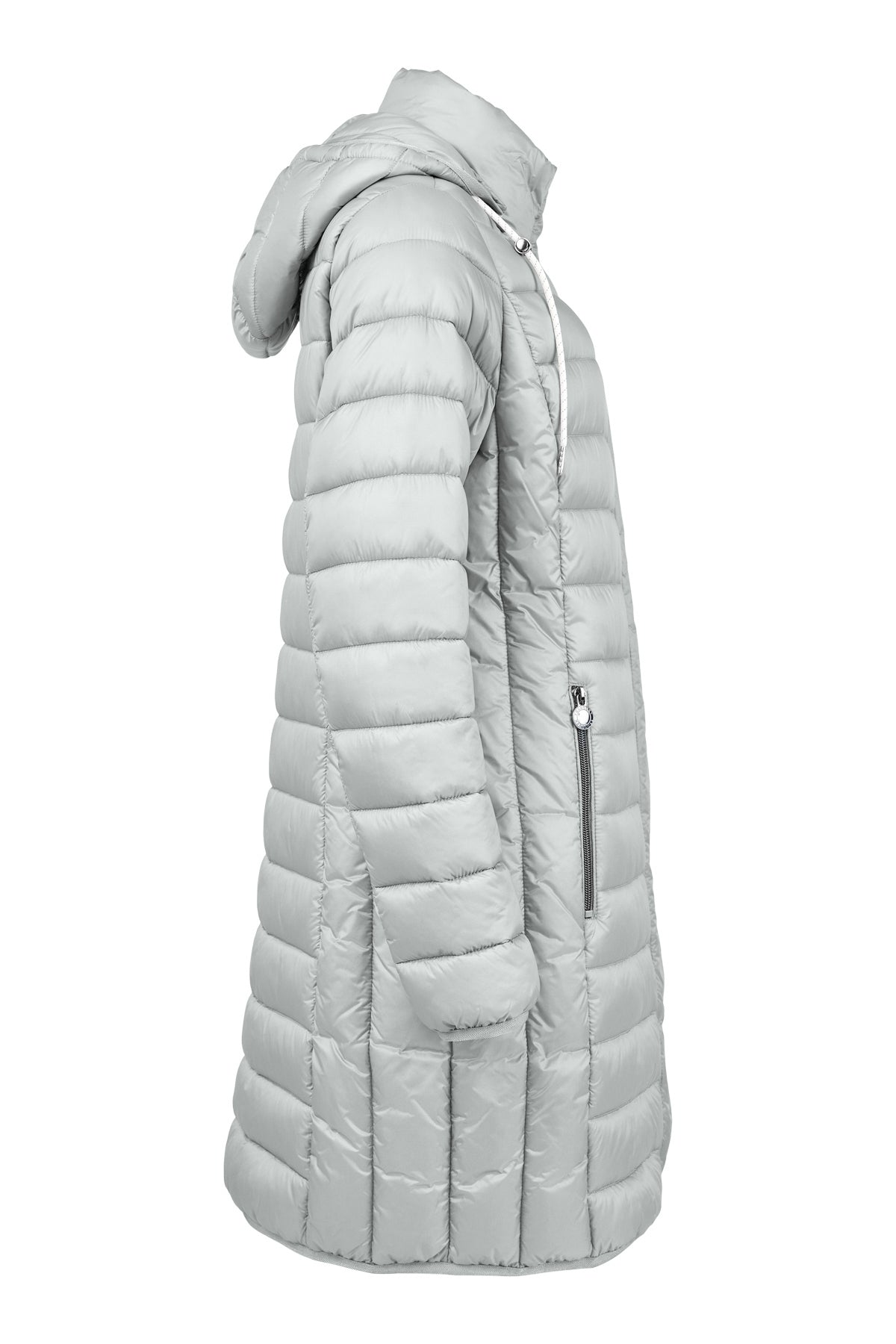 Frandsen Pearl Grey Quilted Midi Coat