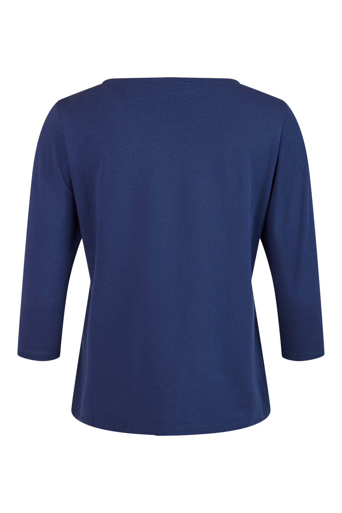 Sunday Navy Cotton Round Neck Print Top