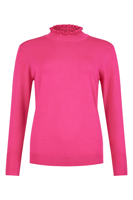 Sunday Pink Frill Neck Polo