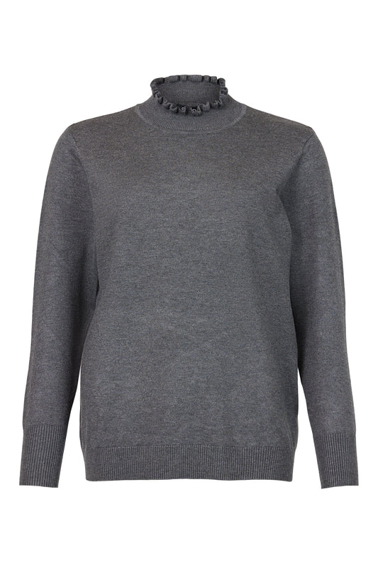 Sunday Charcoal Frill Neck Polo