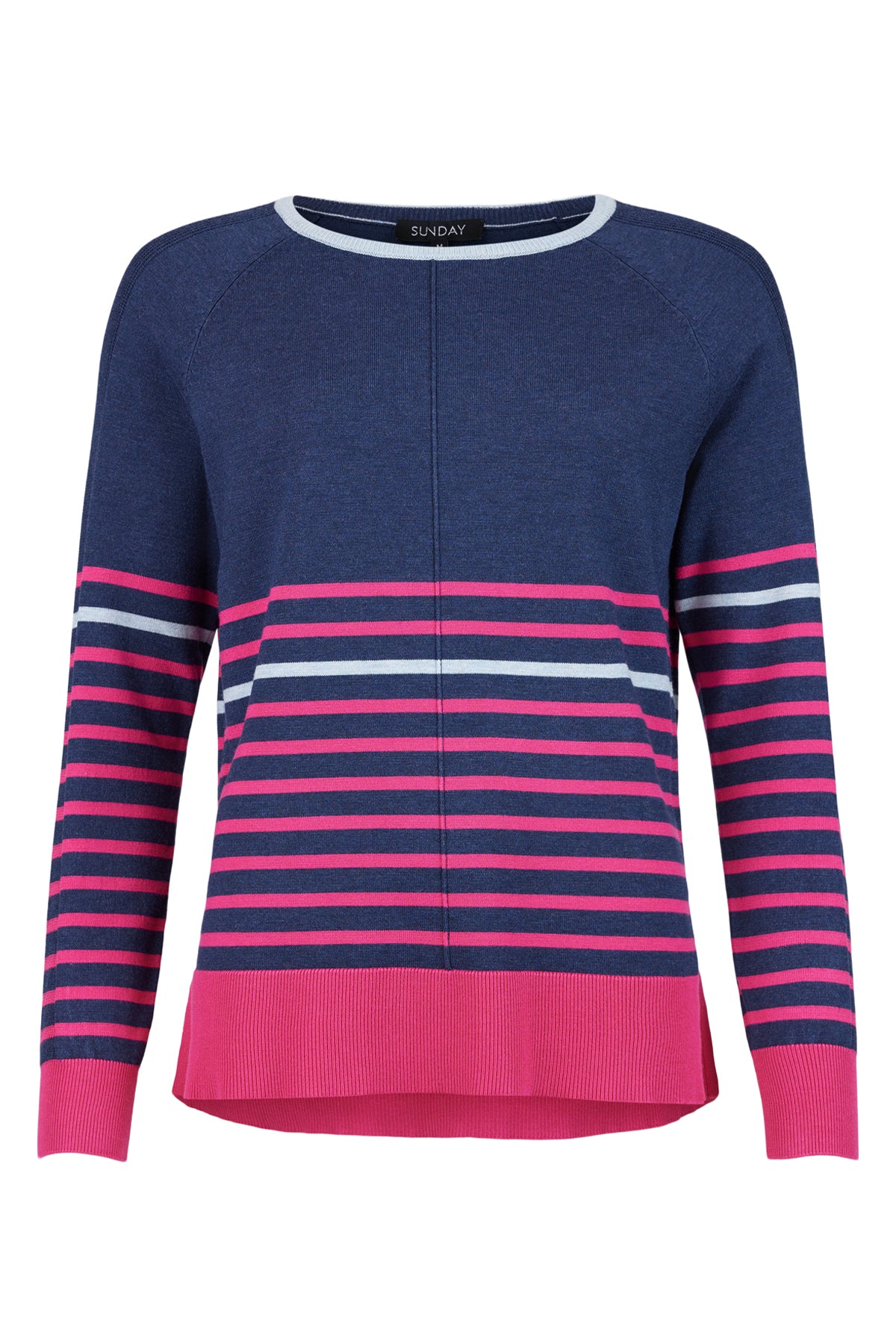 Sunday Navy Striped Pink and Blue Pullover