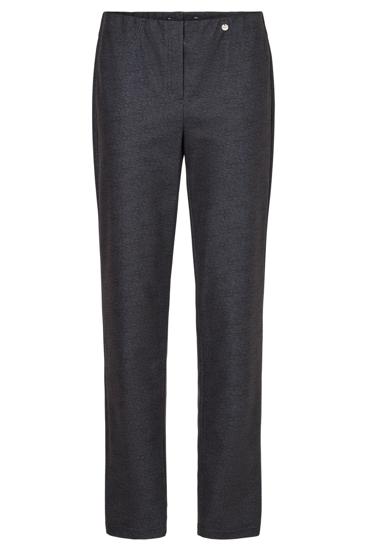 Robell Bella Grey Slim 78cm Length Soft Feel Trousers (No Turn-Up)