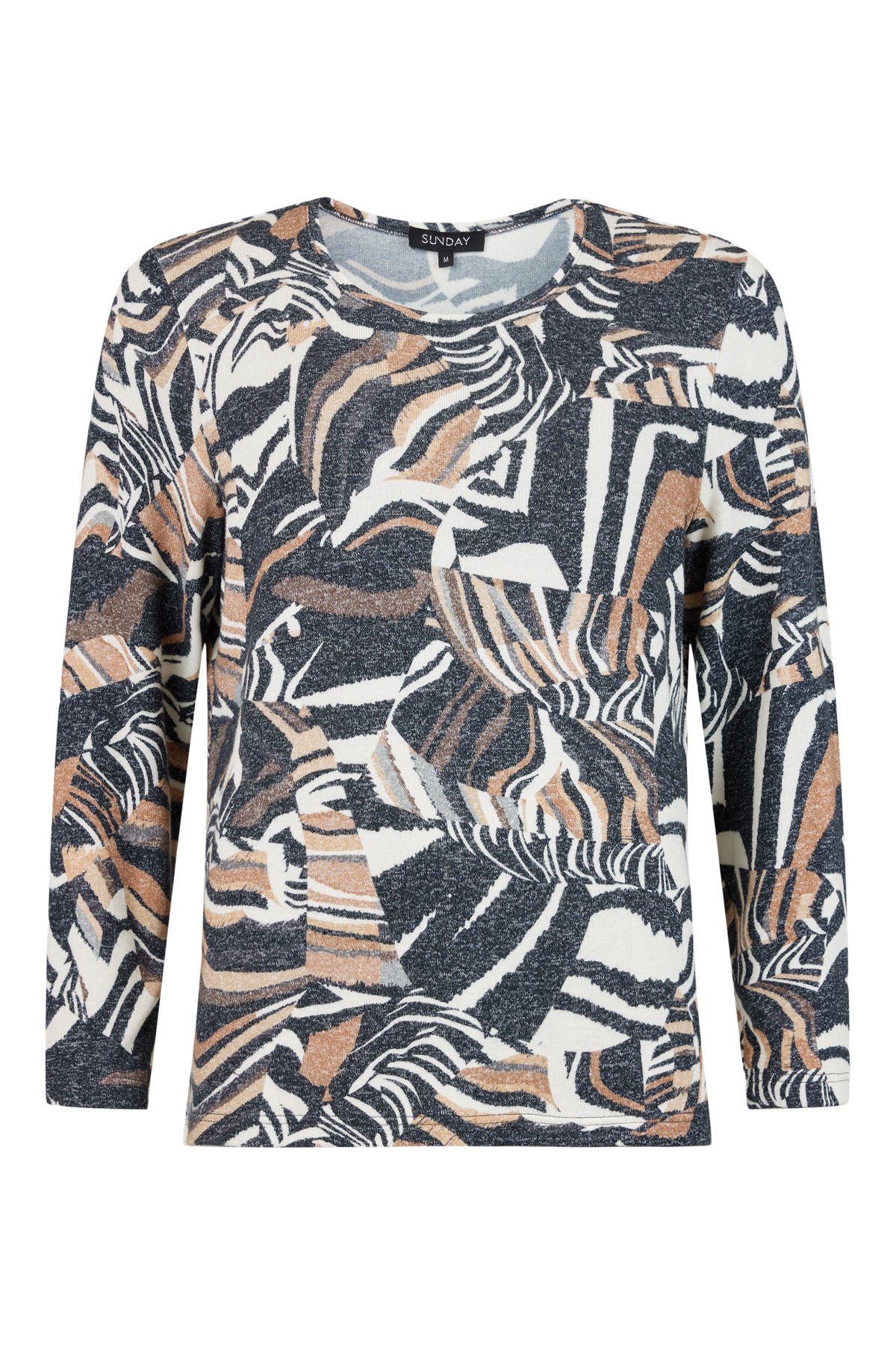 Sunday Grey & Beige Soft Abstract Print Pullover