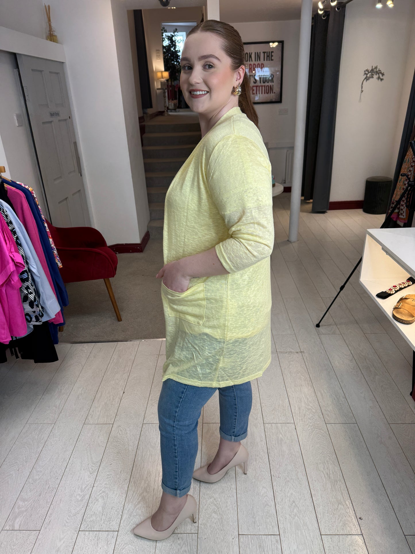 Rhea Lemon longline Summer Cardigan