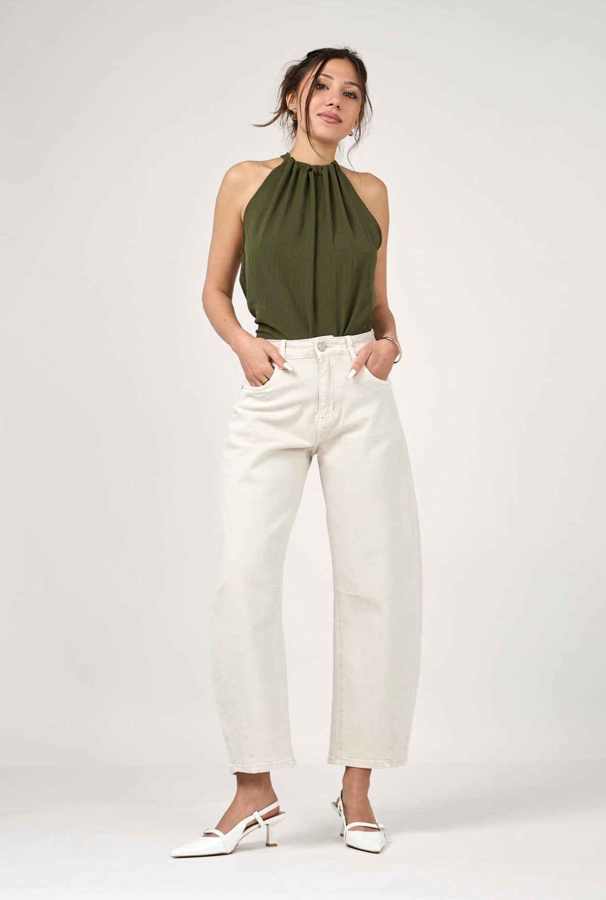 Ana & Lucy Stone Barrel Fit Jeans