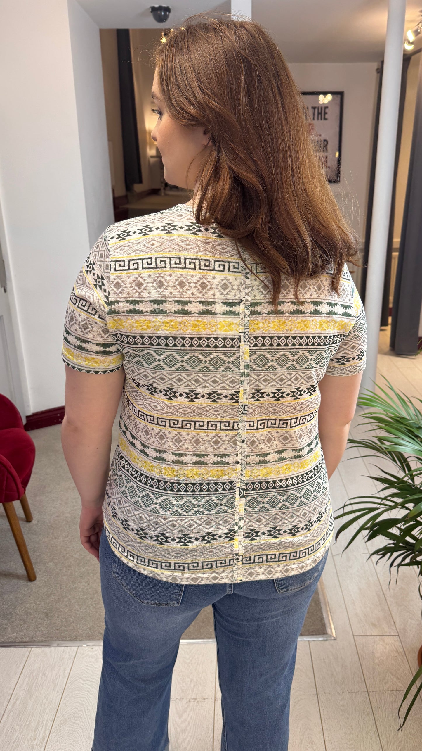 Lila Lemon Lightweight Aztec Top