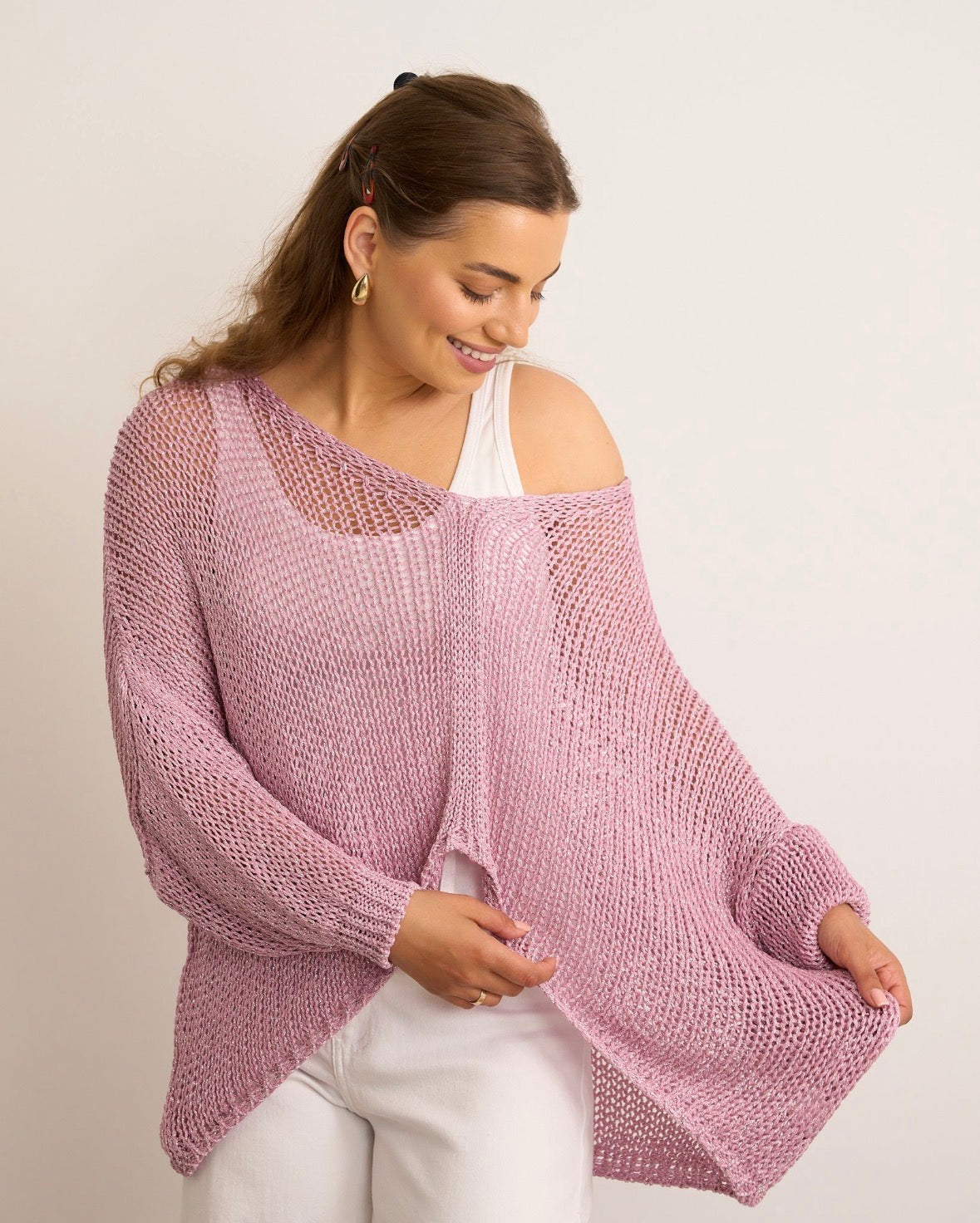 Bonny Blush Pink Mesh Poncho