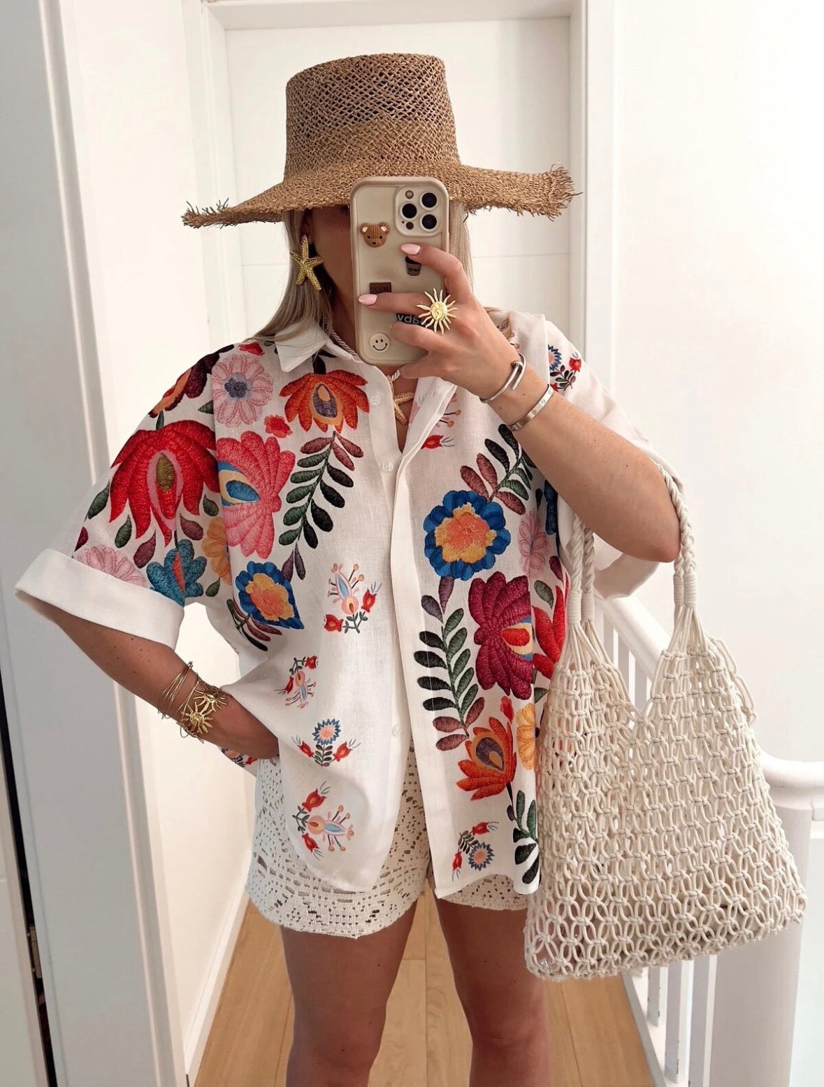 Veira Floral White Shirt Blouse