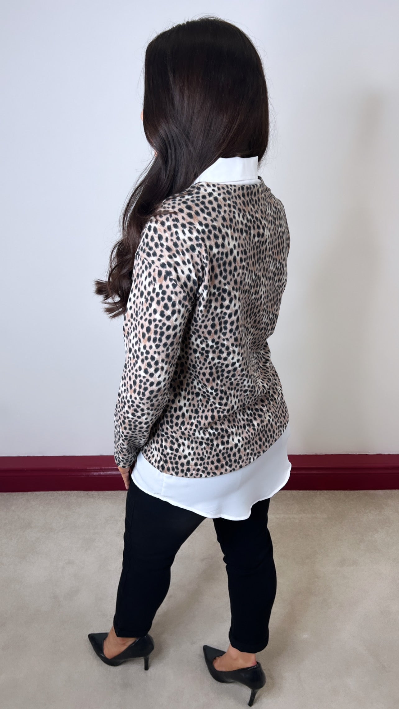 Melinda Leopard Print Shirt Blouse