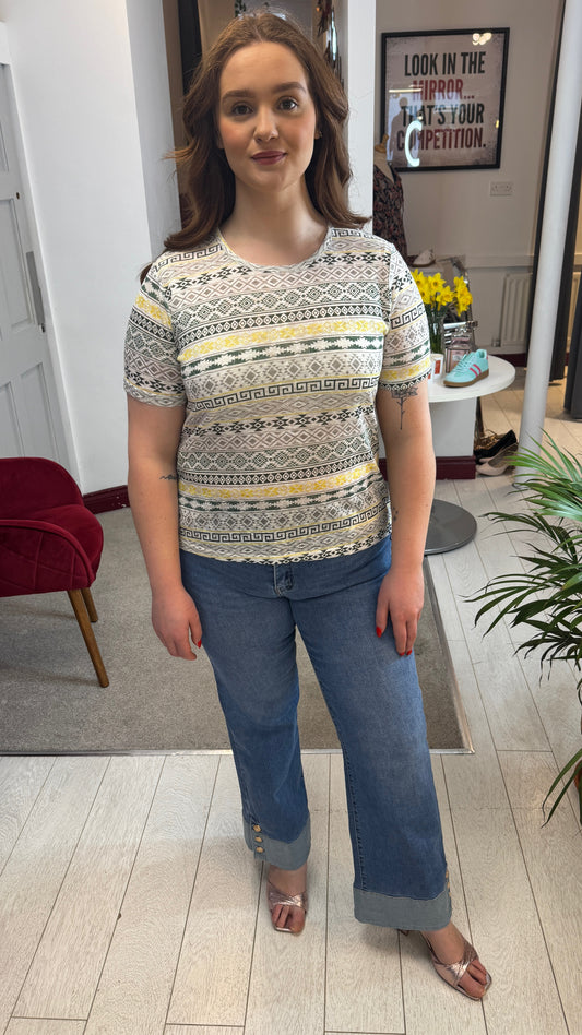 Lila Lemon Lightweight Aztec Top