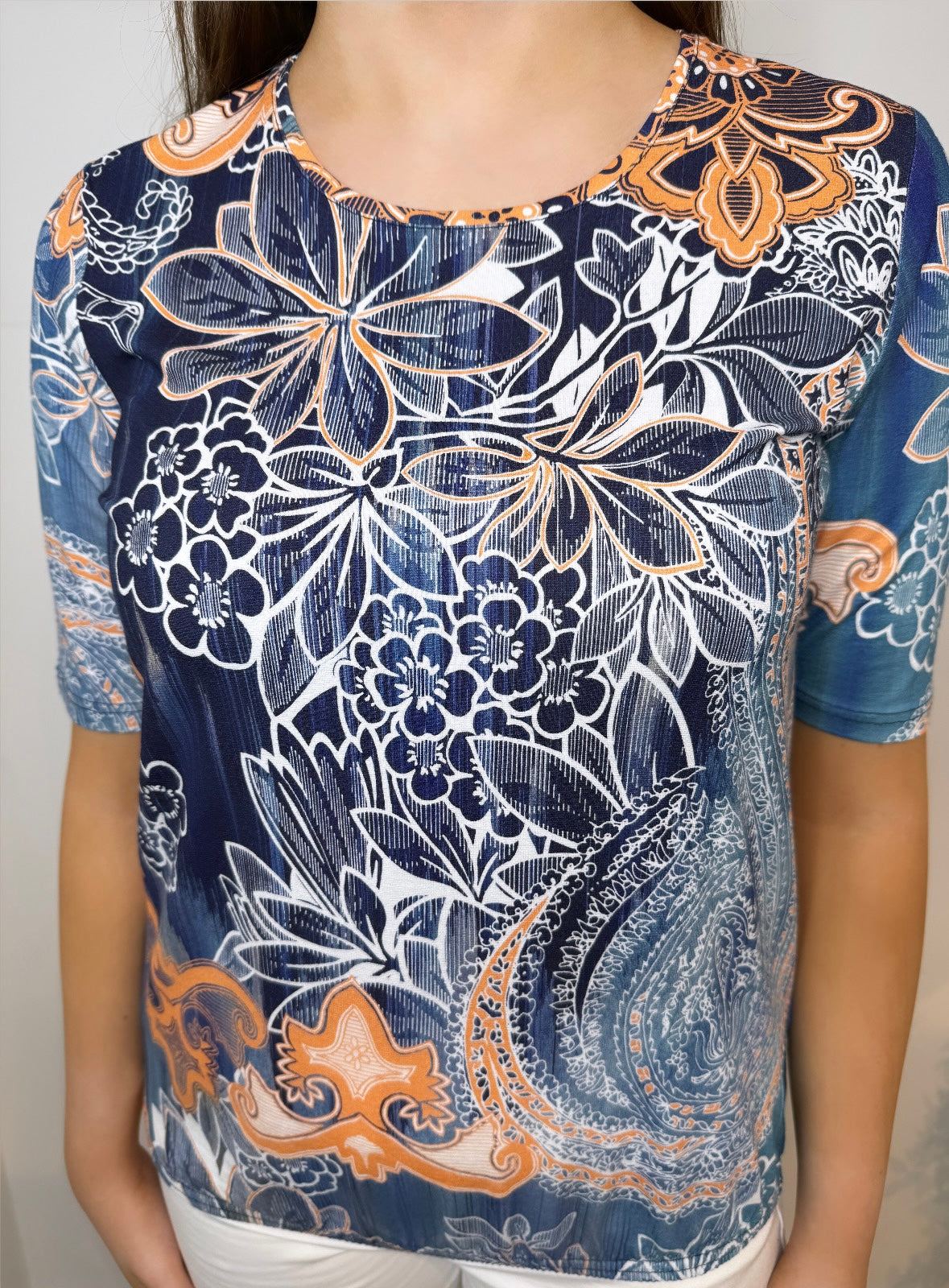 Sunday Navy & Orange Floral T-Shirt