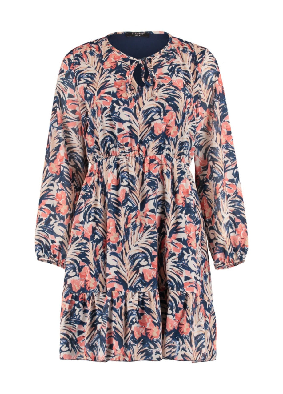 Dina Coral Floral Mini Dress