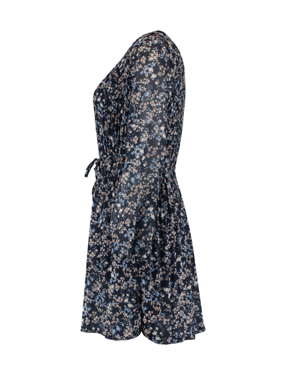 Anja Navy Ditsy Print Mini Dress