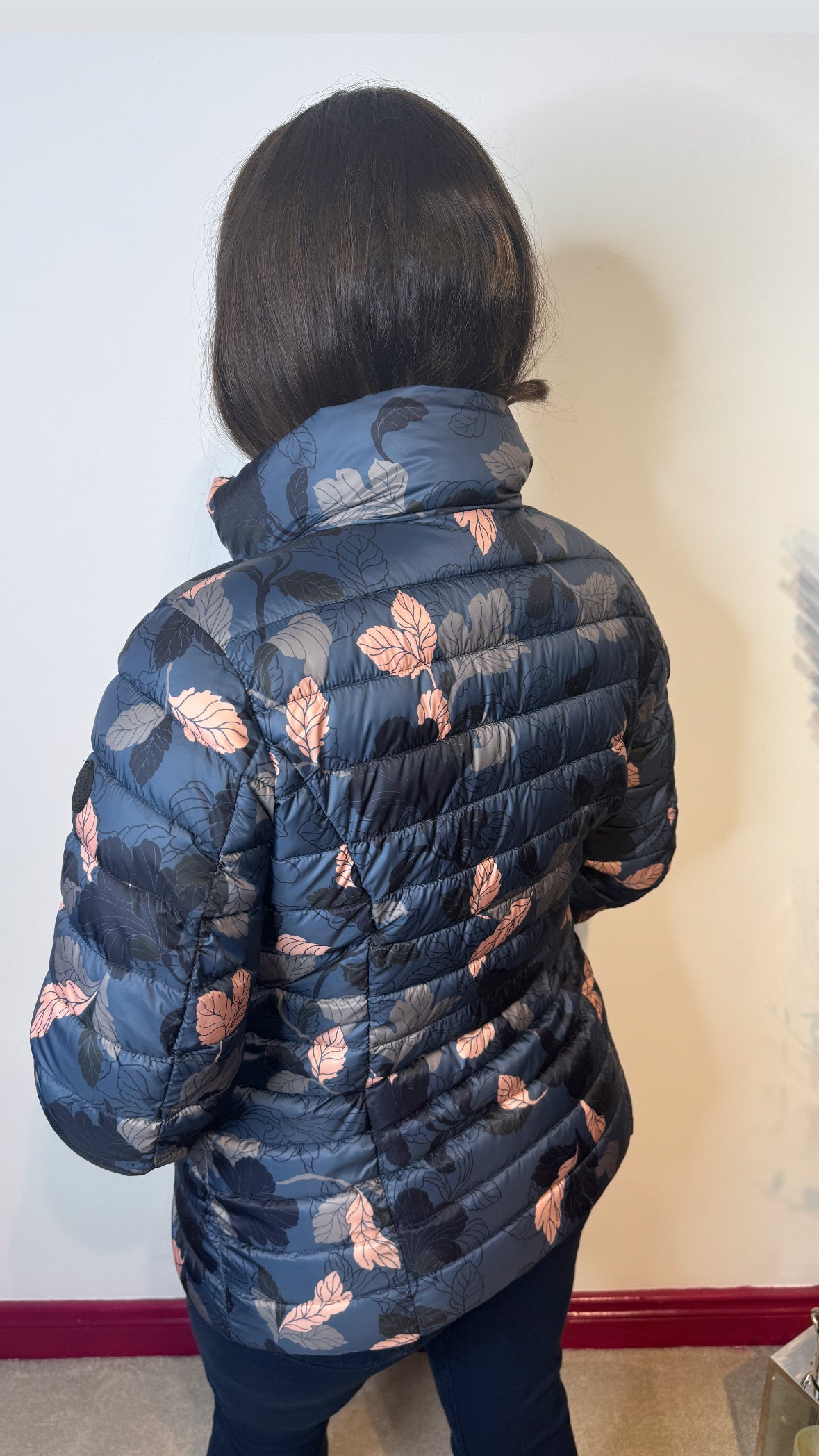 Normann Navy Leaf Print Luxury Jacket