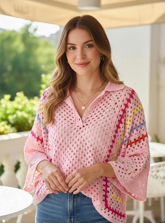 Ariella Multicoloured Crochet Top