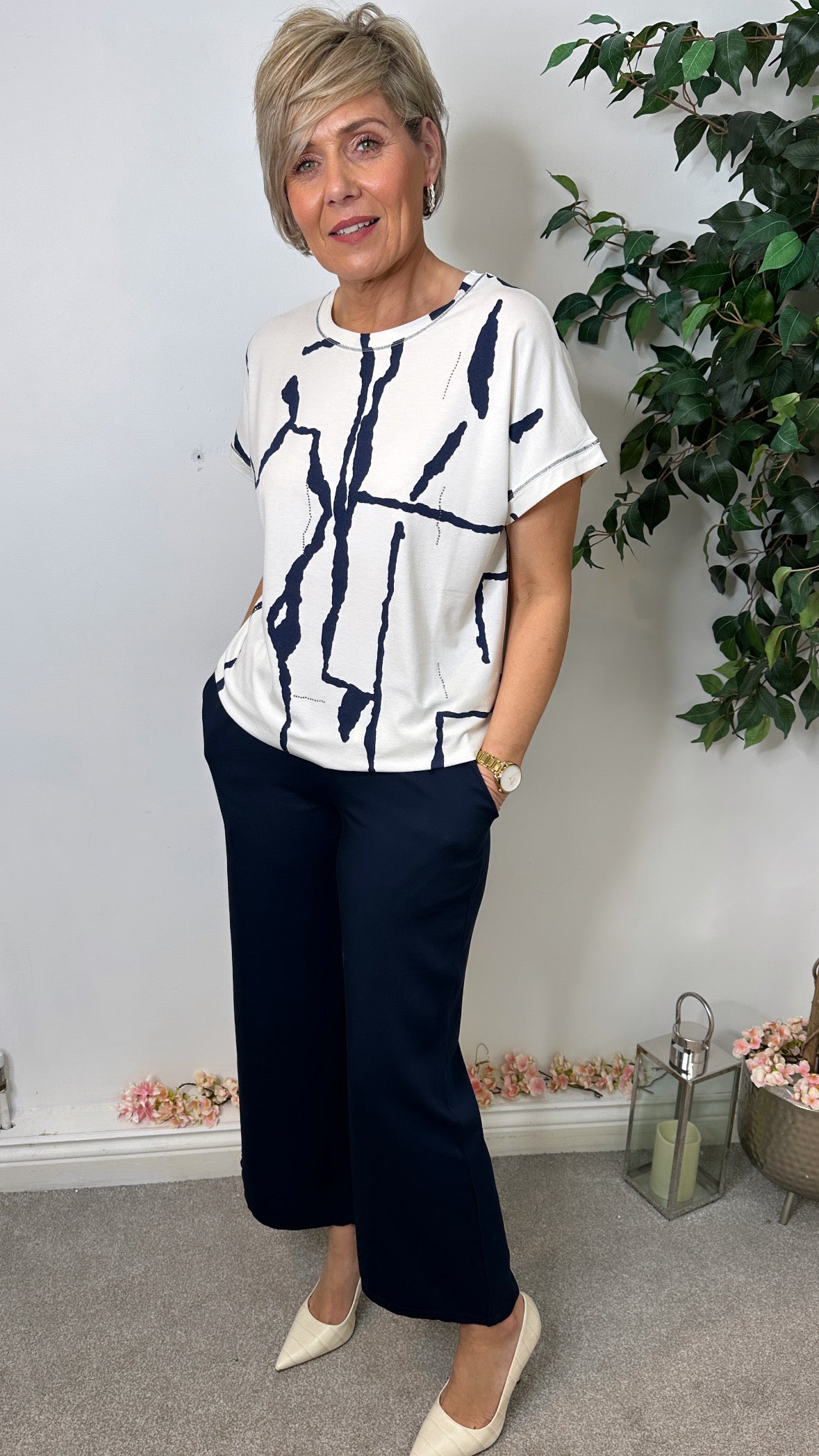 Davina Navy Strike T-Shirt