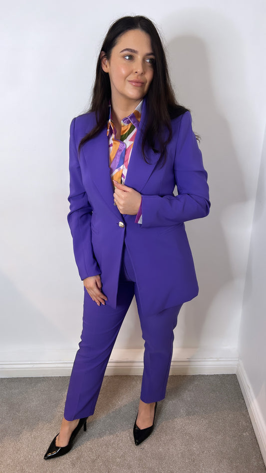 Stella Purple 2 Piece Trouser Suit