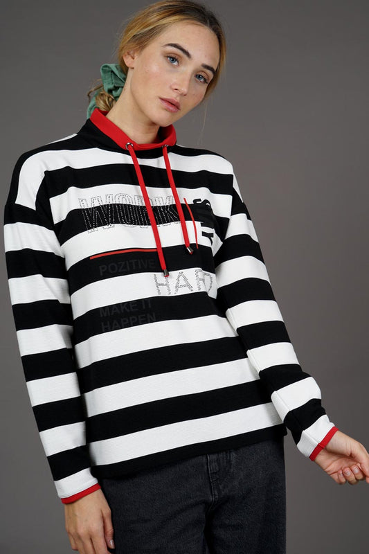 Luca Striped High Neck Jumper