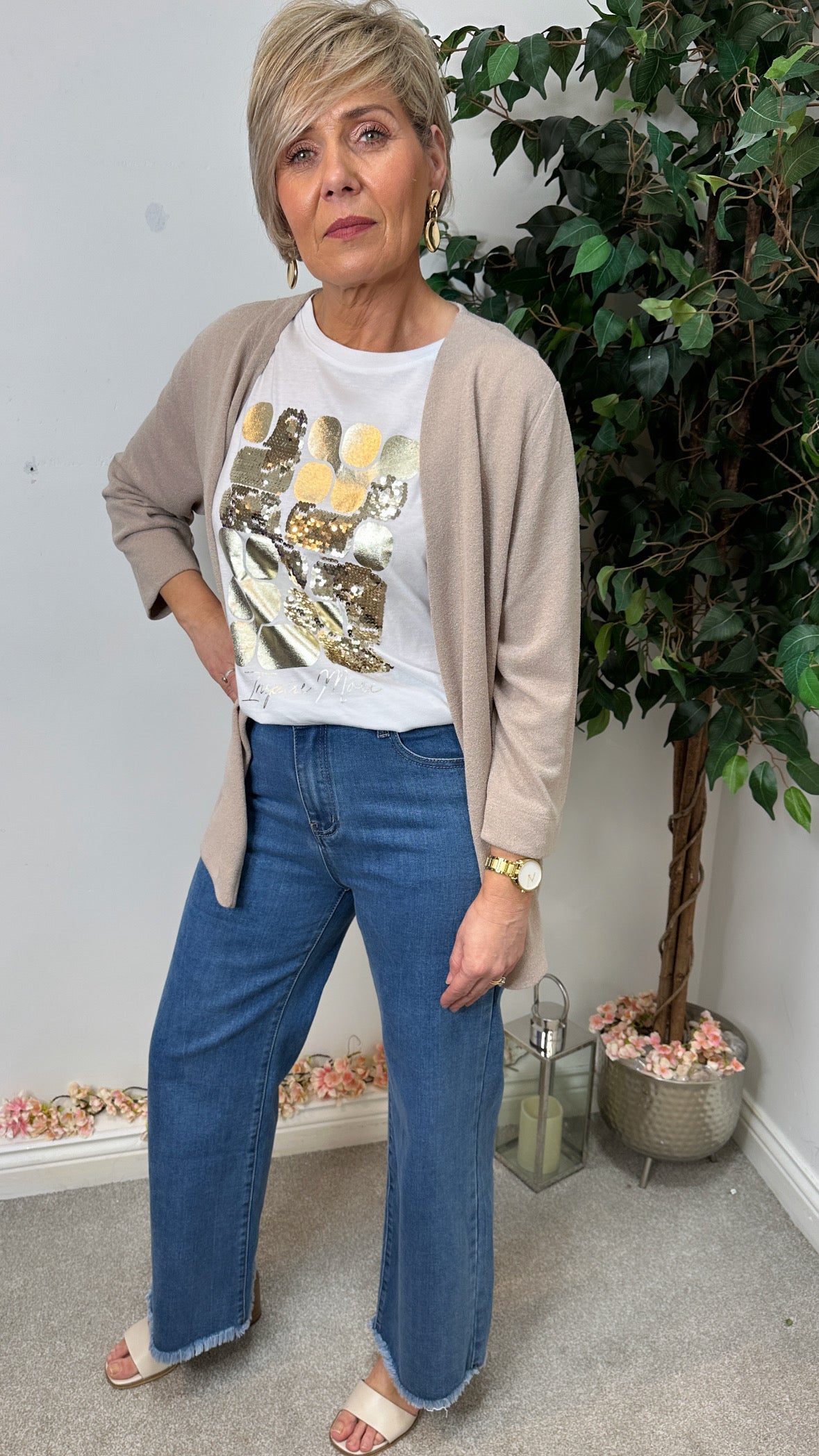 Rhea Beige Summer Cardigan