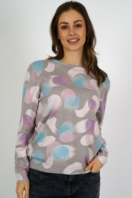 Celine Grey Balloon Print Jumper