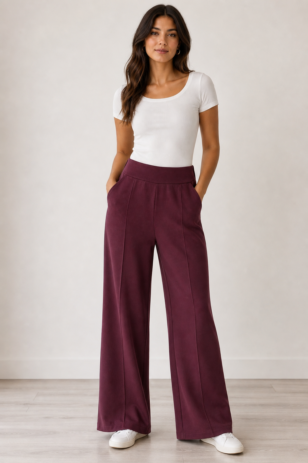 Celine Wine Straight Leg Trousers