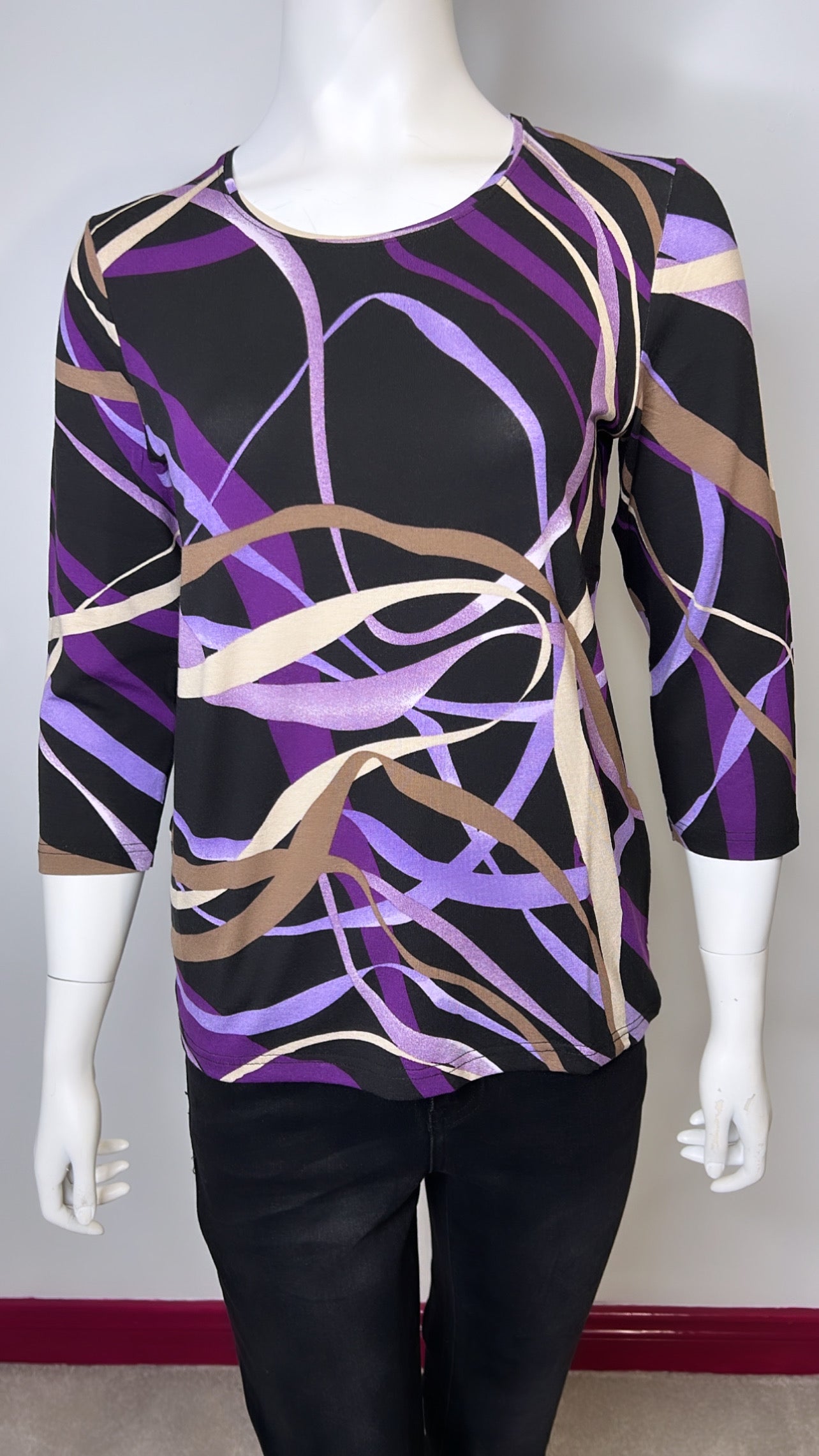 Heidi Black & Purple Pattern Blouse