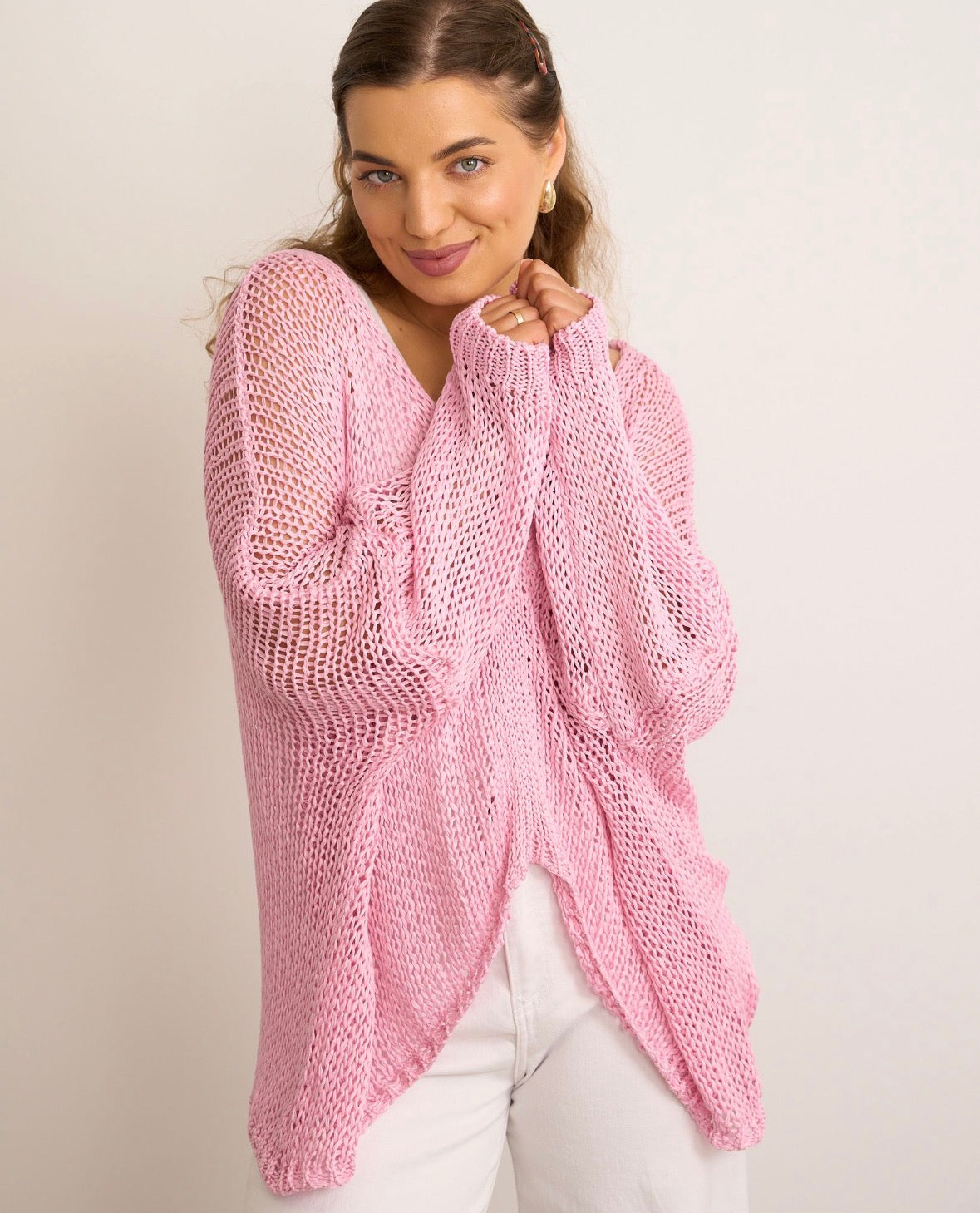Bonny Blush Pink Mesh Poncho