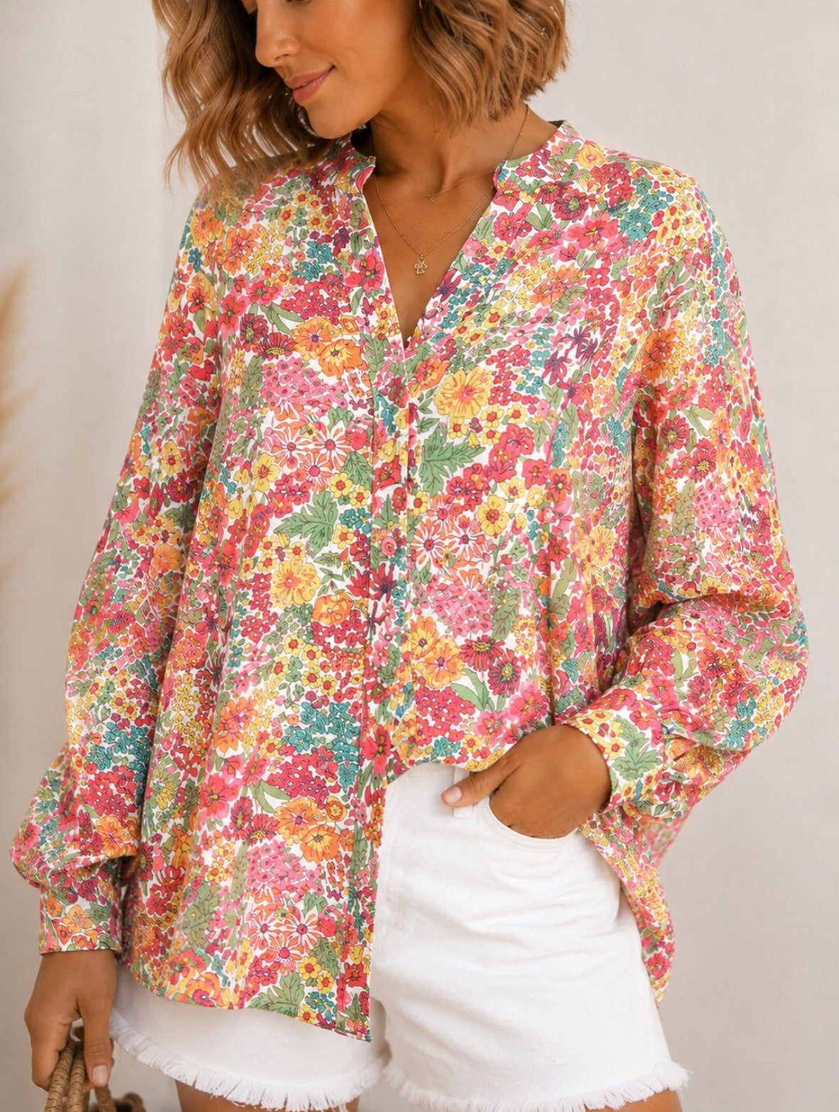 Harriett Orange Floral Blouse