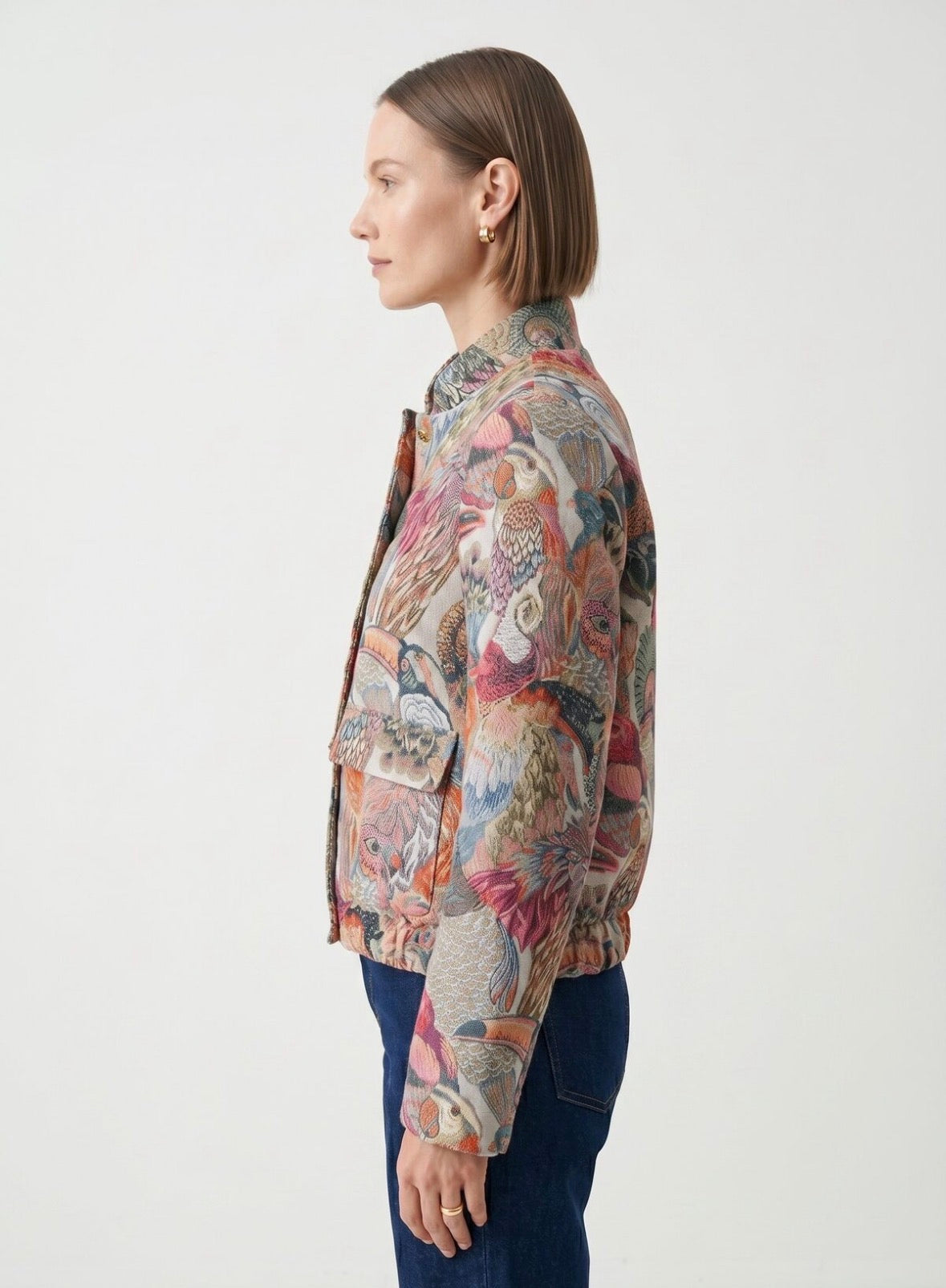 Jessie Abstract Print Jacket/Bomber