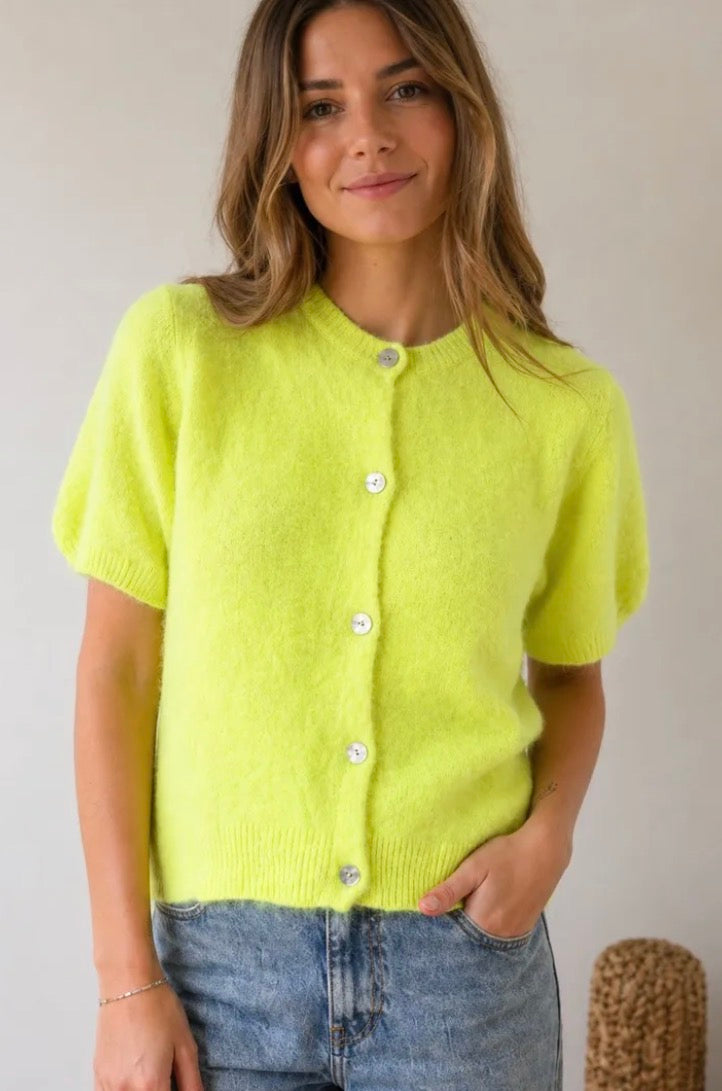 Sara Sulphur Spring Wool Cardigan