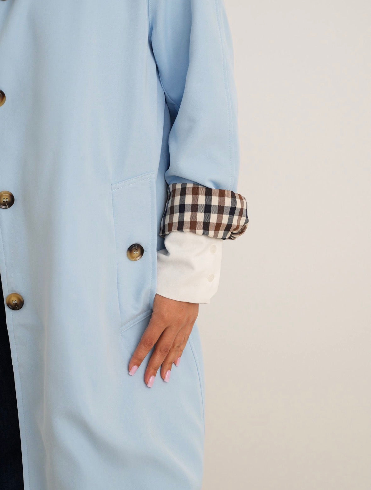 Harper Baby Blue Mac Coat