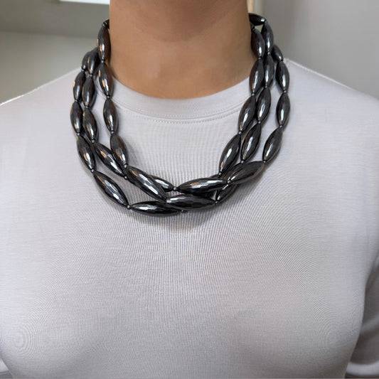 Ivy Layered Grey Jewel Necklace