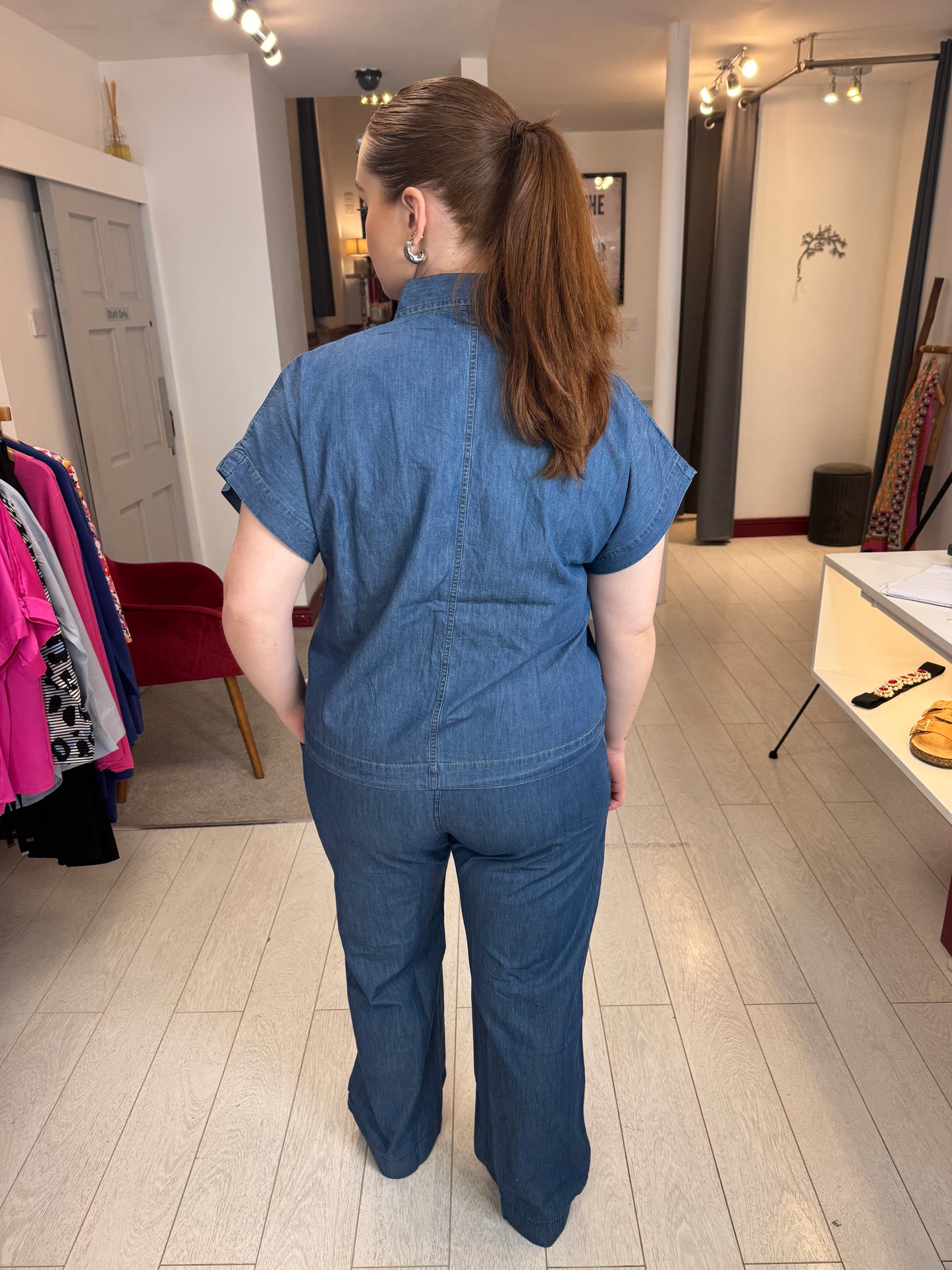 Alia Dark Wash Denim Shirt