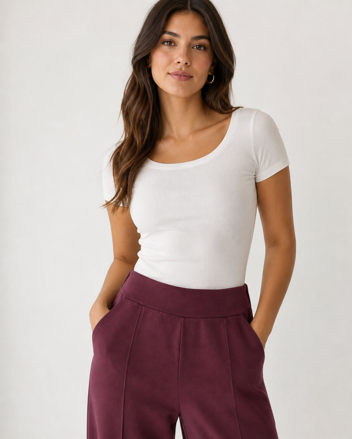 Celine Wine Straight Leg Trousers