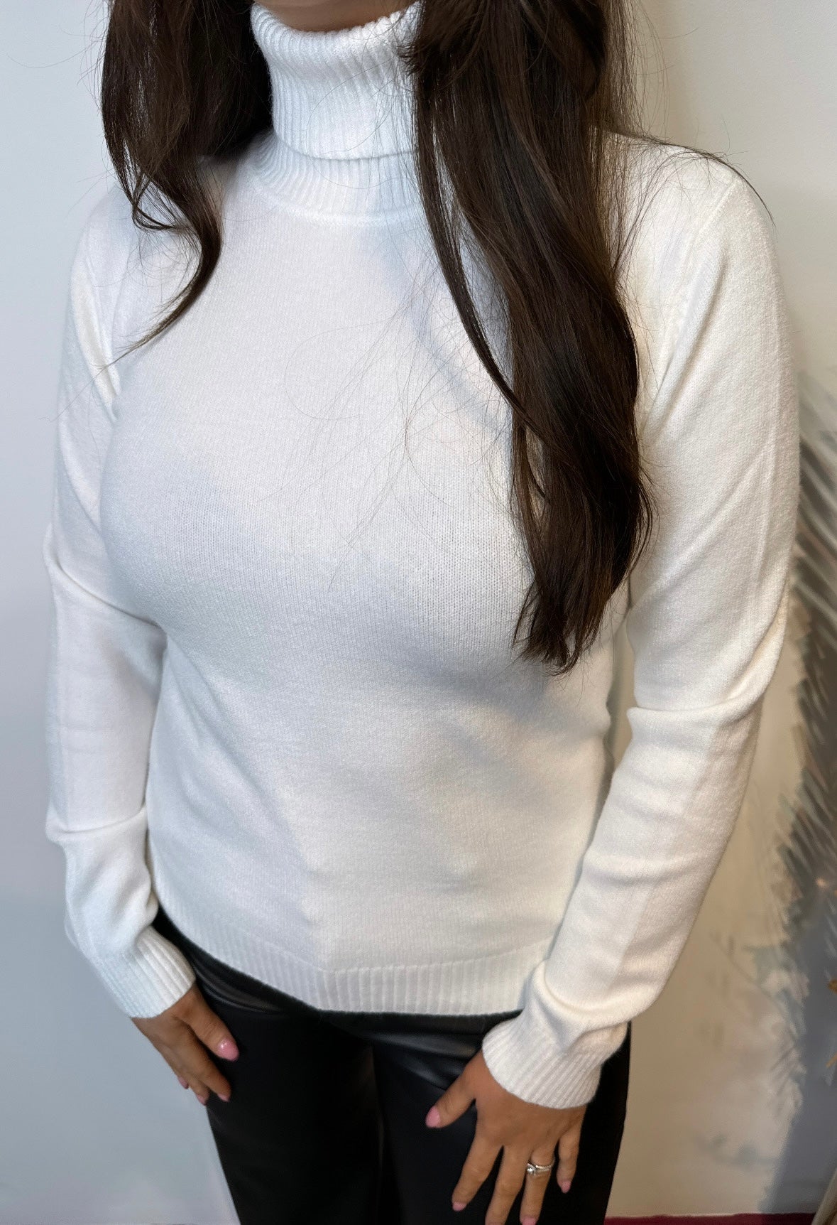 Majella Soft Winter White Polo Neck Jumper