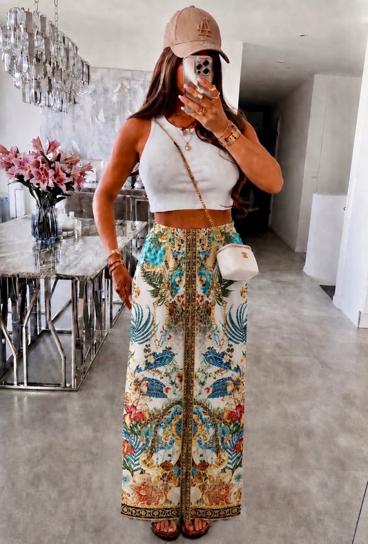 Arsala Coloured Print Trousers