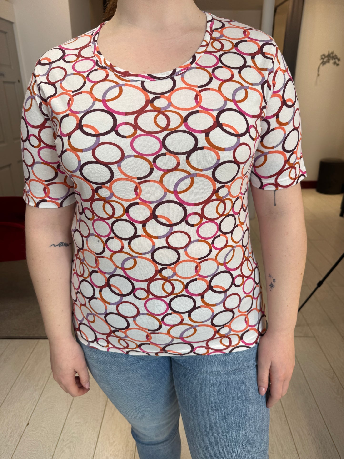 Loretta Chain Print Cotton T-Shirt