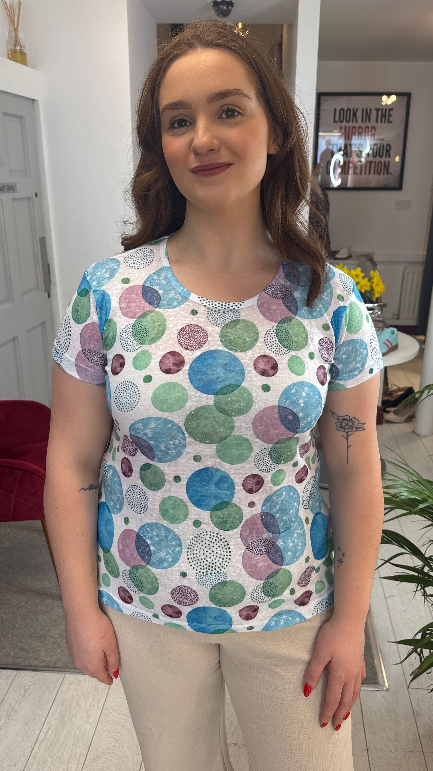 Isla Aqua Bubble Print T-Shirt