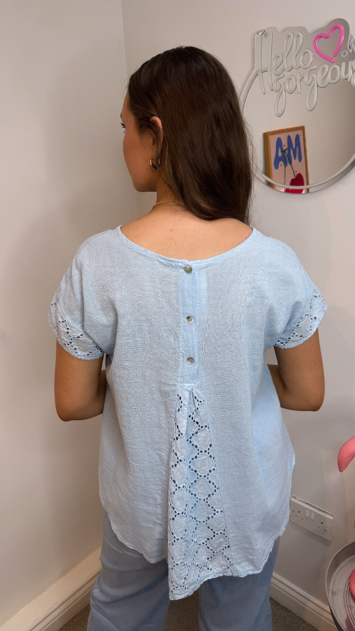 Calista Blue Cotton Blouse