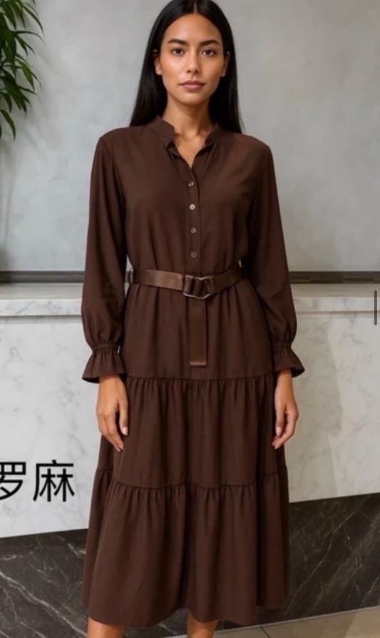 Sanna Chocolate Midi Dress