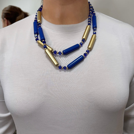 Aston Royal Blue & Gold Necklace