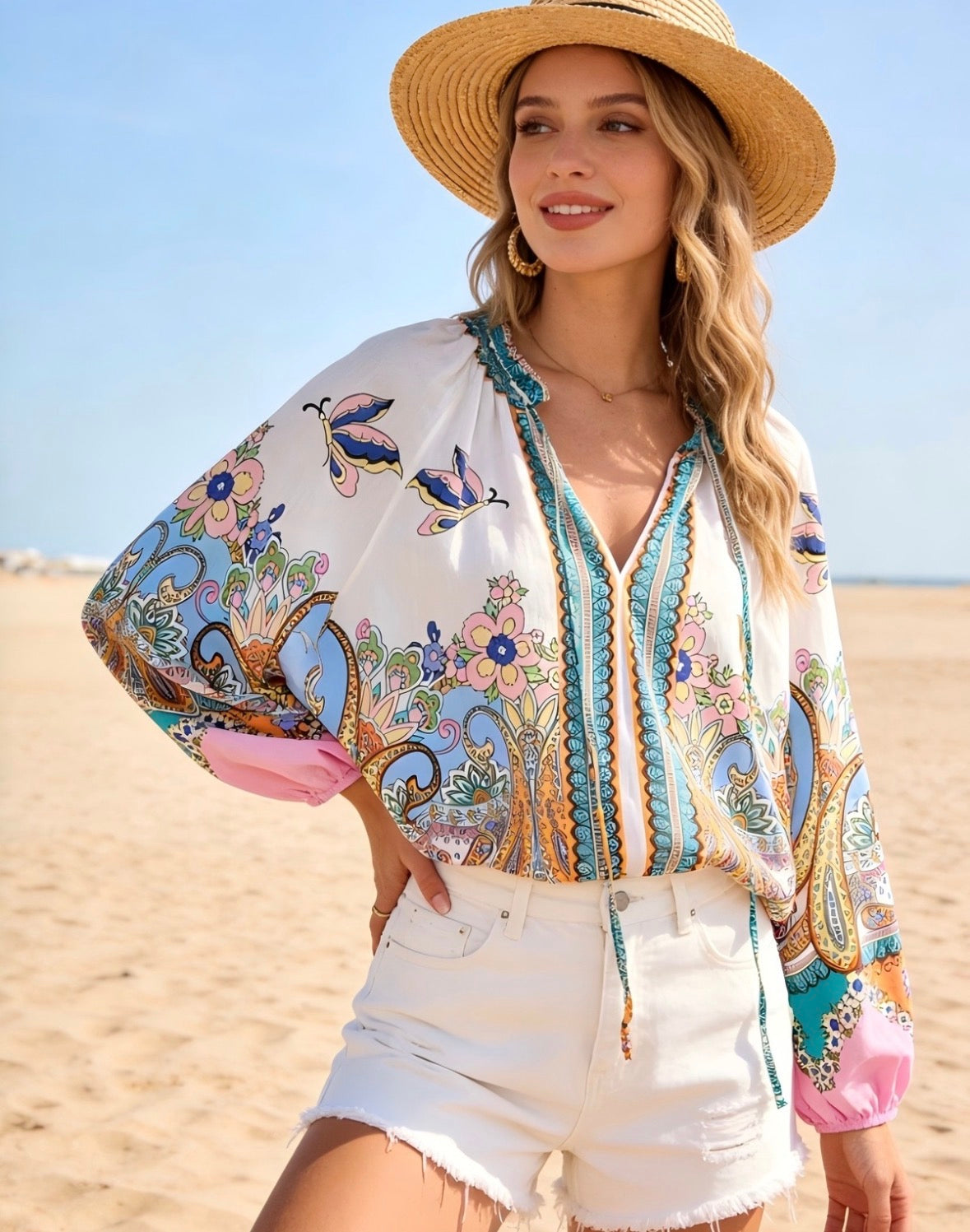Heidi Paisley Print Blouse
