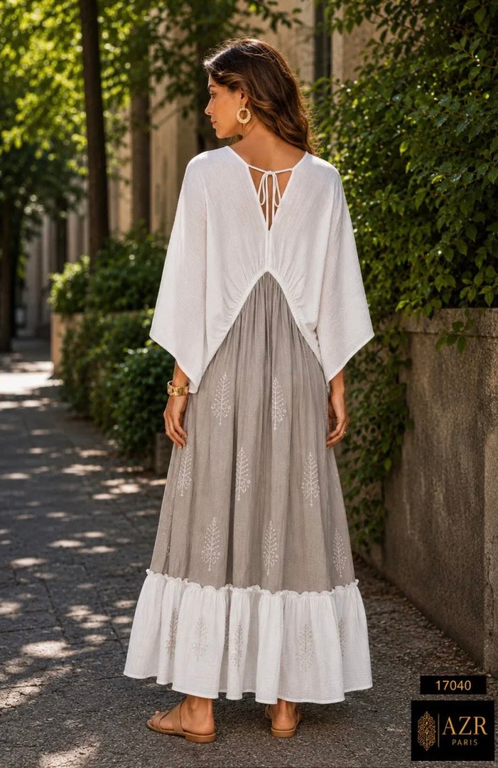 Briana Beige Boho Dress