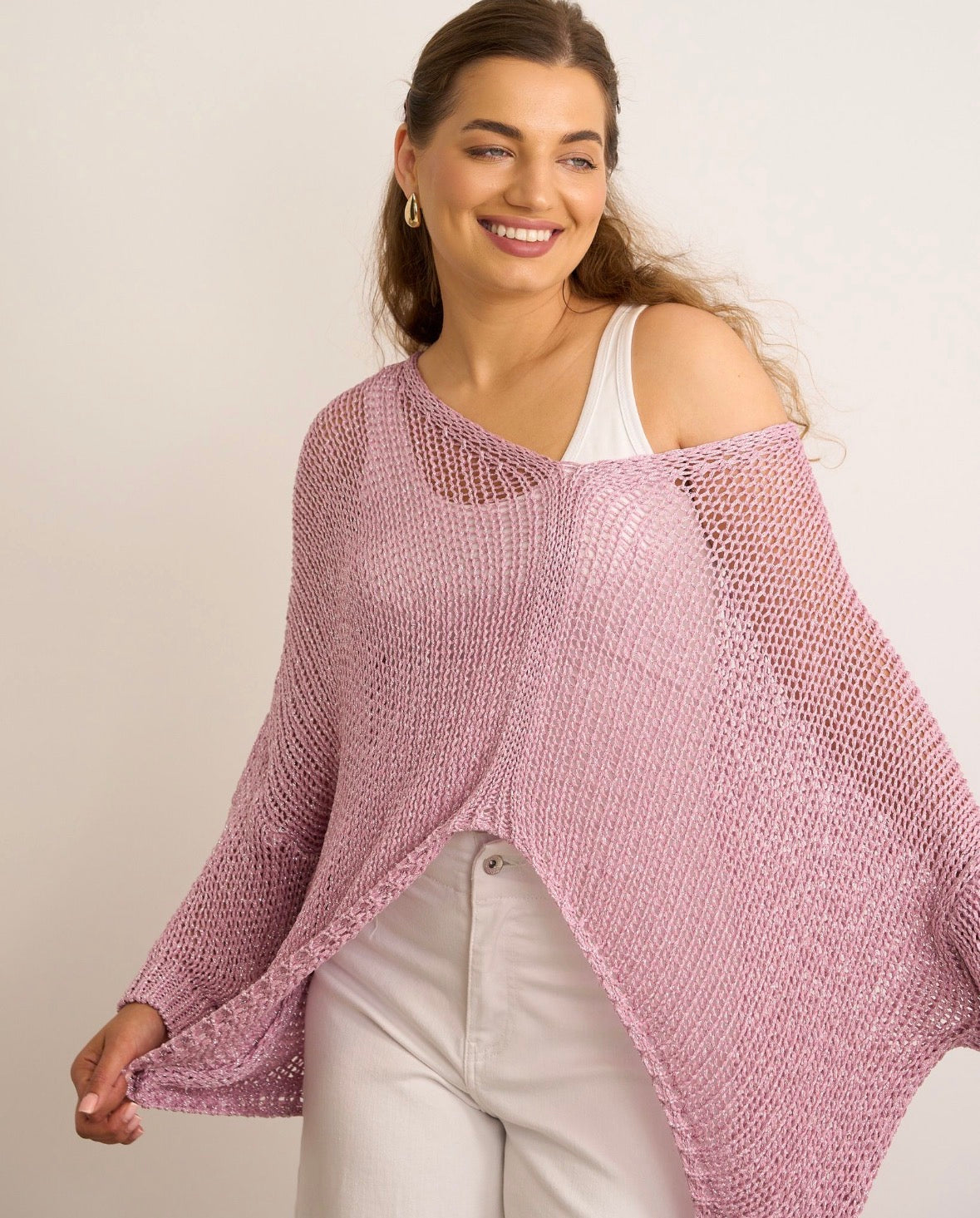 Bonny Blush Pink Mesh Poncho