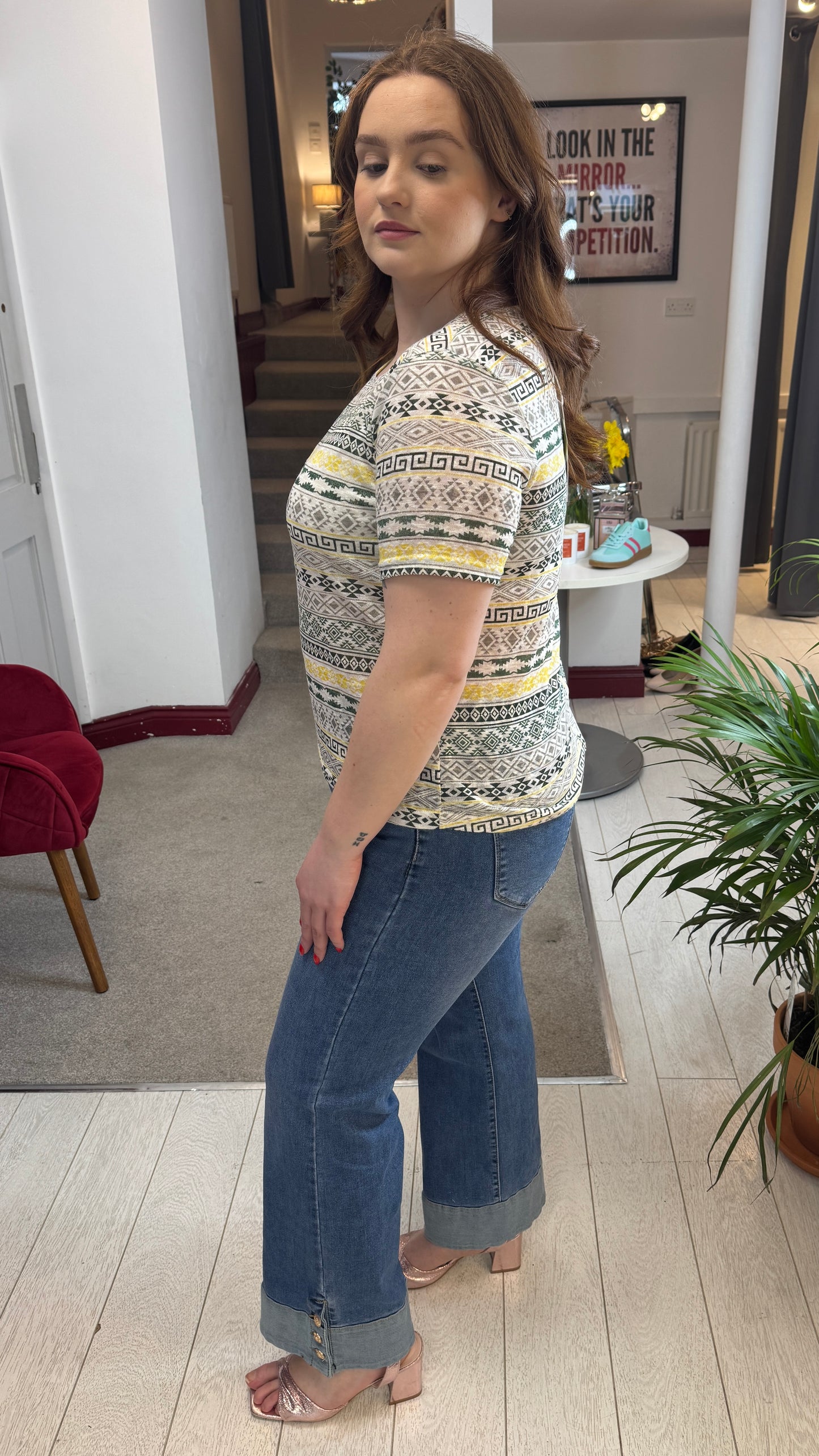 Lila Lemon Lightweight Aztec Top