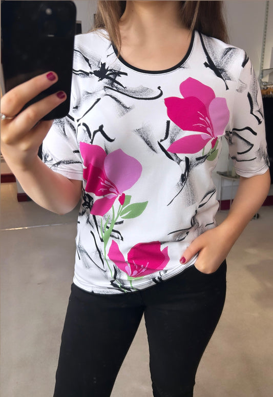 Carla Pink Floral Print T-Shirt