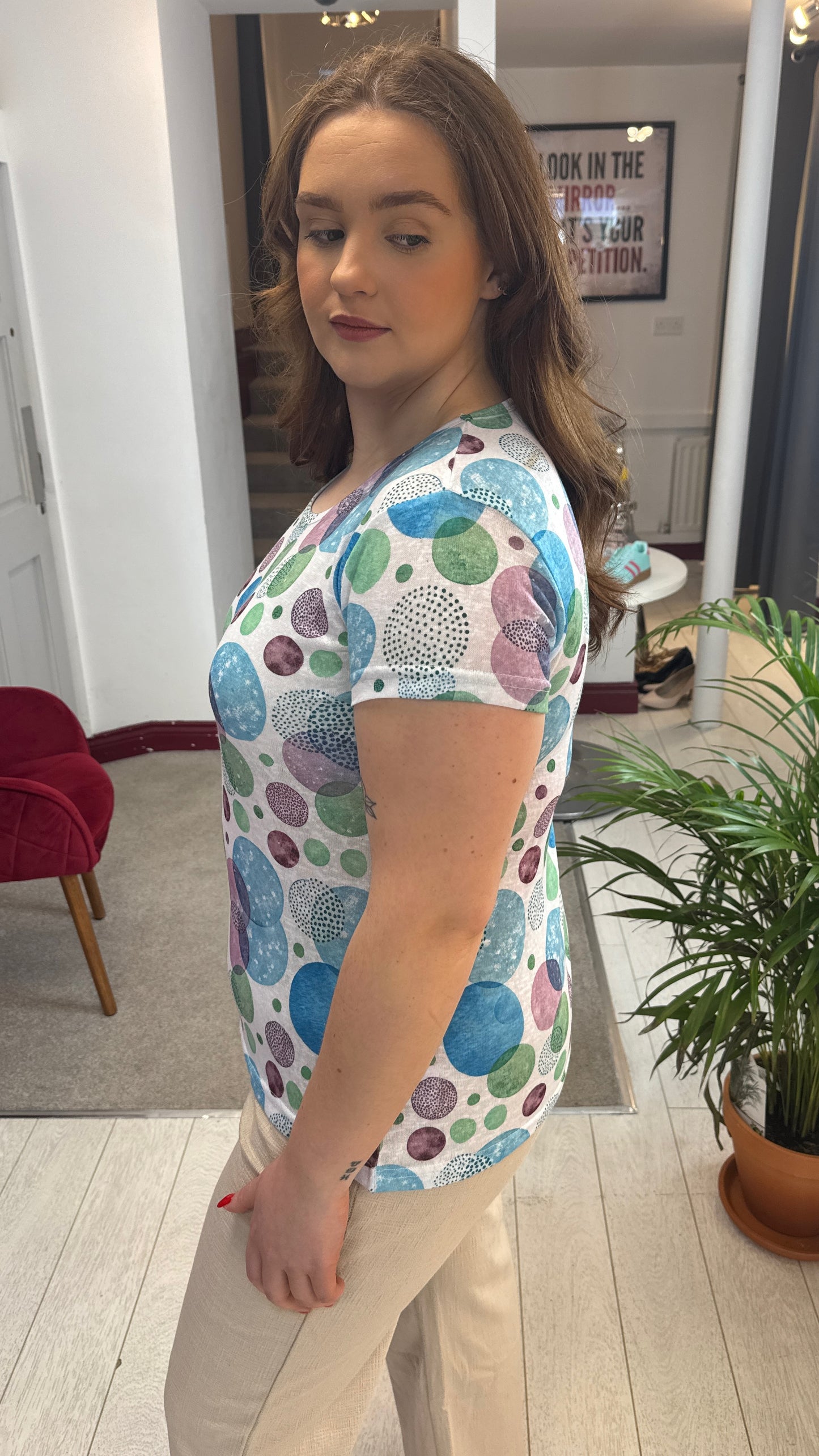 Isla Aqua Bubble Print T-Shirt