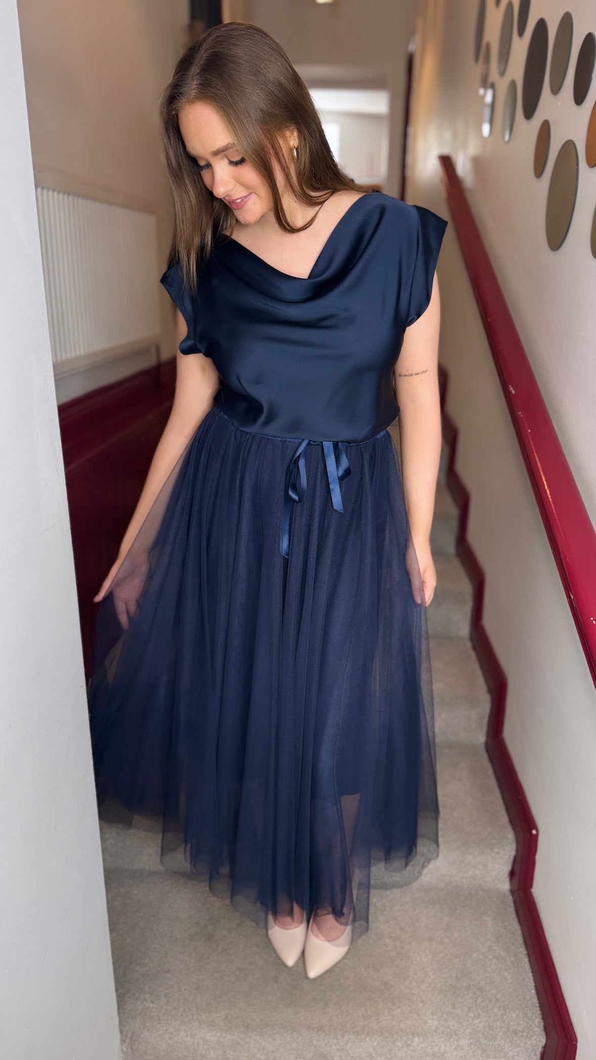 Lourdes Navy Cowl Neck Cami