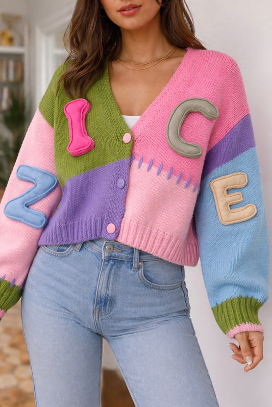 Jasmine Purple Short Luxury Cardigan